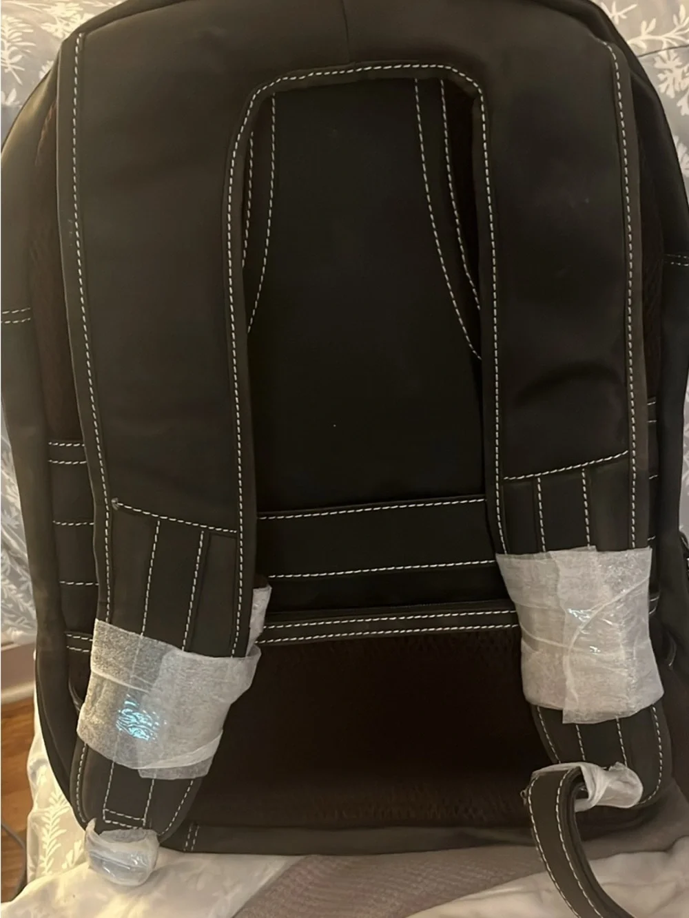 Brown Men's Backpack with Eagle Embossed Front